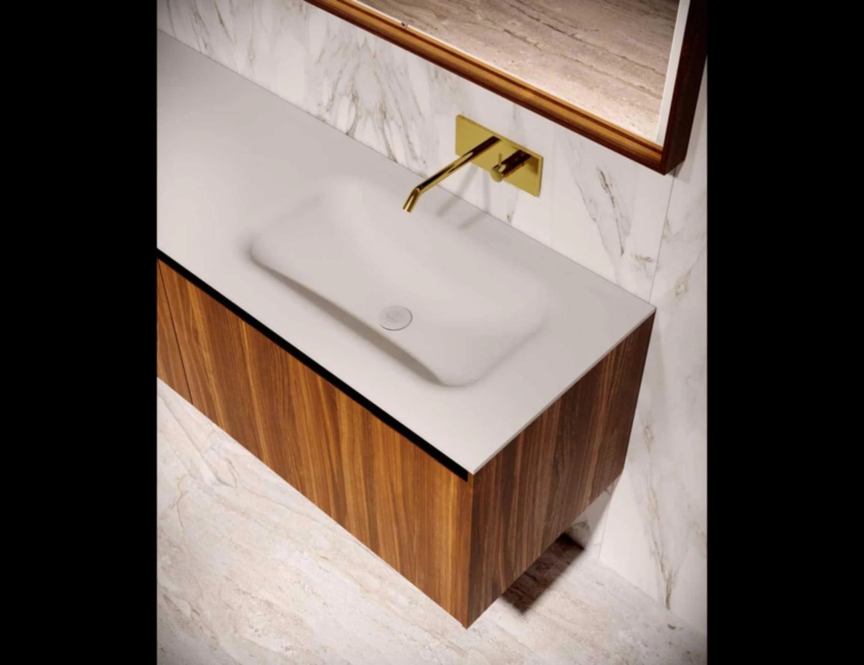 Luxury Italian Eden Bathroom Vanity in Brown Walnut Wood Eden
