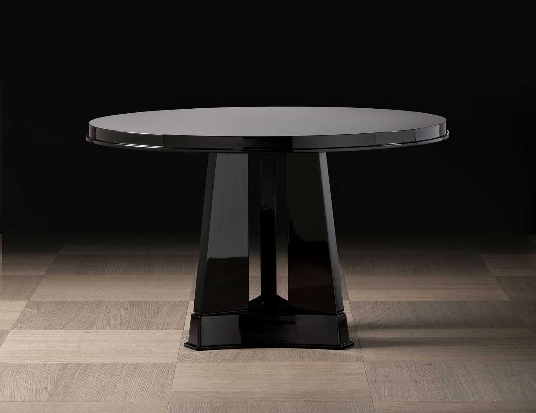 Nella Vetrina Murat Italian Dining Table in Black Lacquer Wood