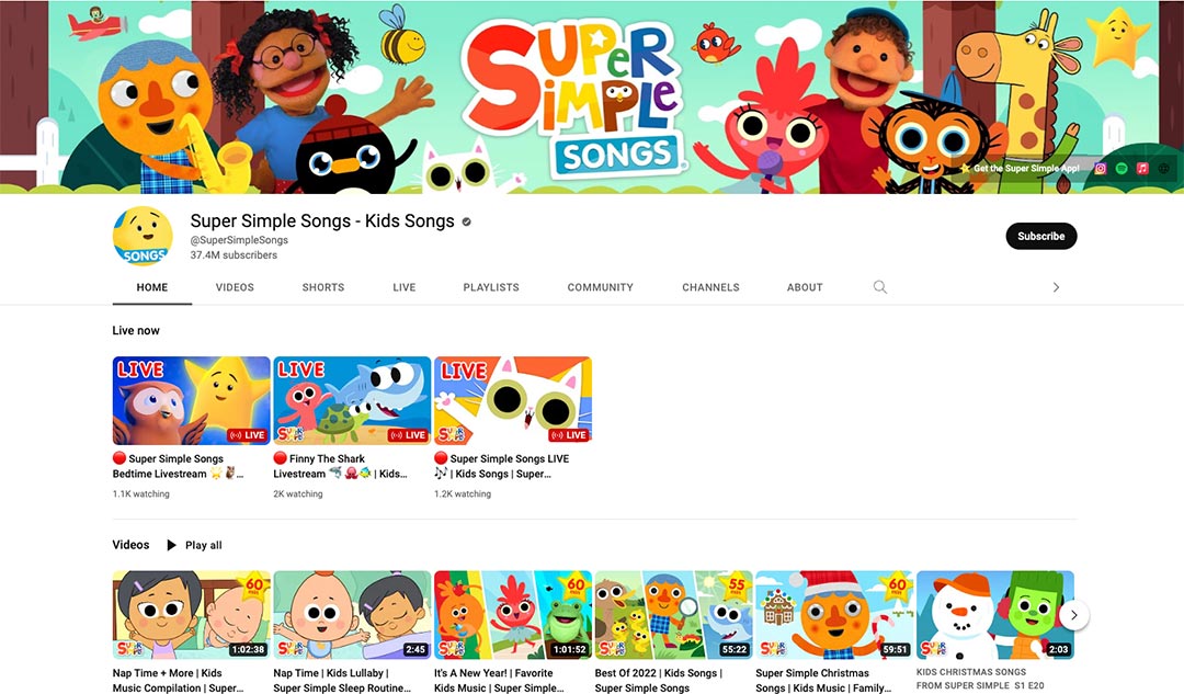 Top Ten Kindergarten YouTube Channels
