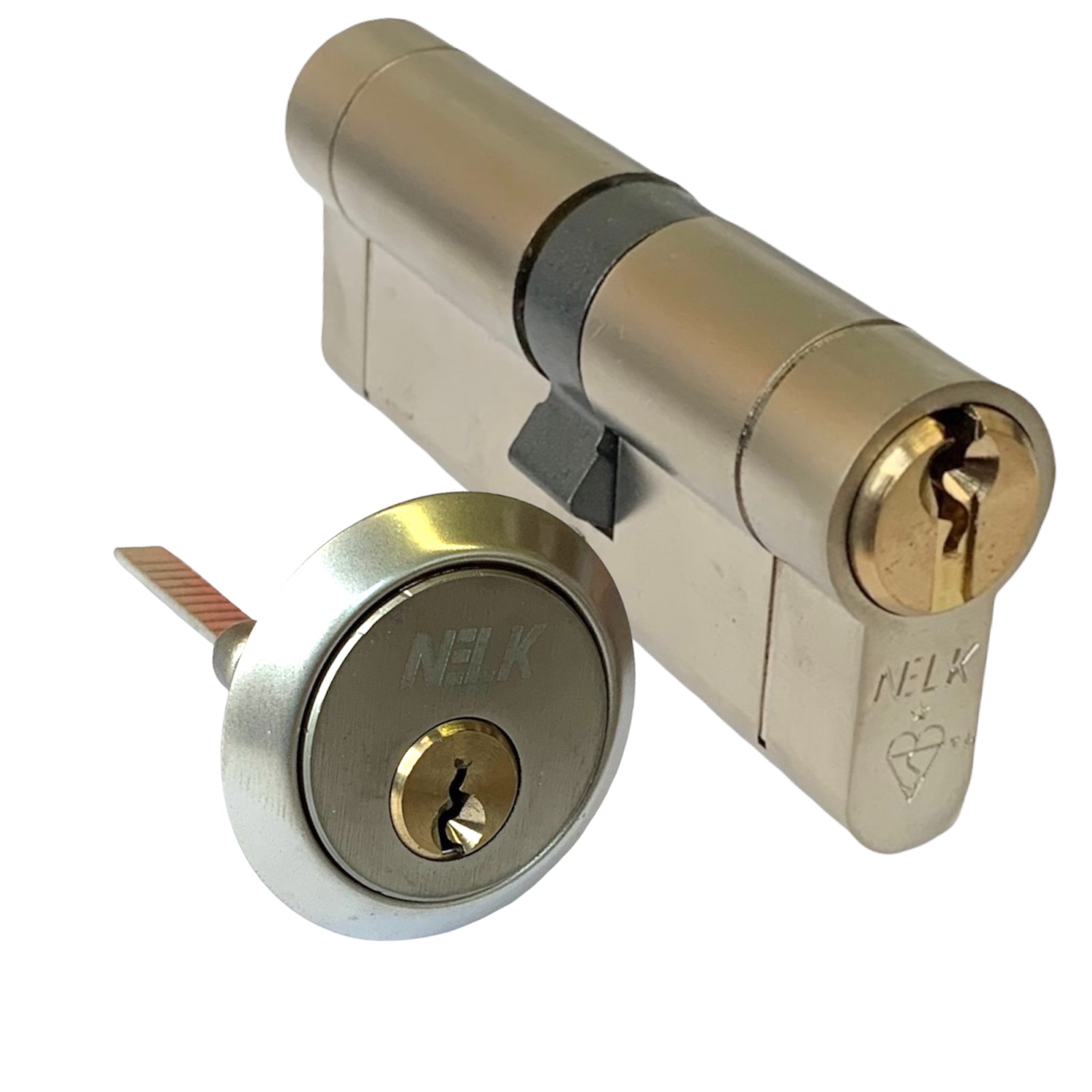 NELK 1* TS007 DUAL EURO PROFILE & RIM CYLINDER KEYED ALIKE PAIR North
