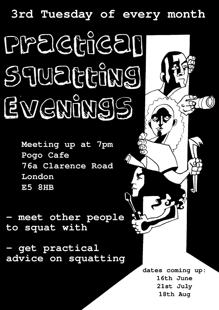 Practical Squatters Evening tonight The NorthEast London Squatters