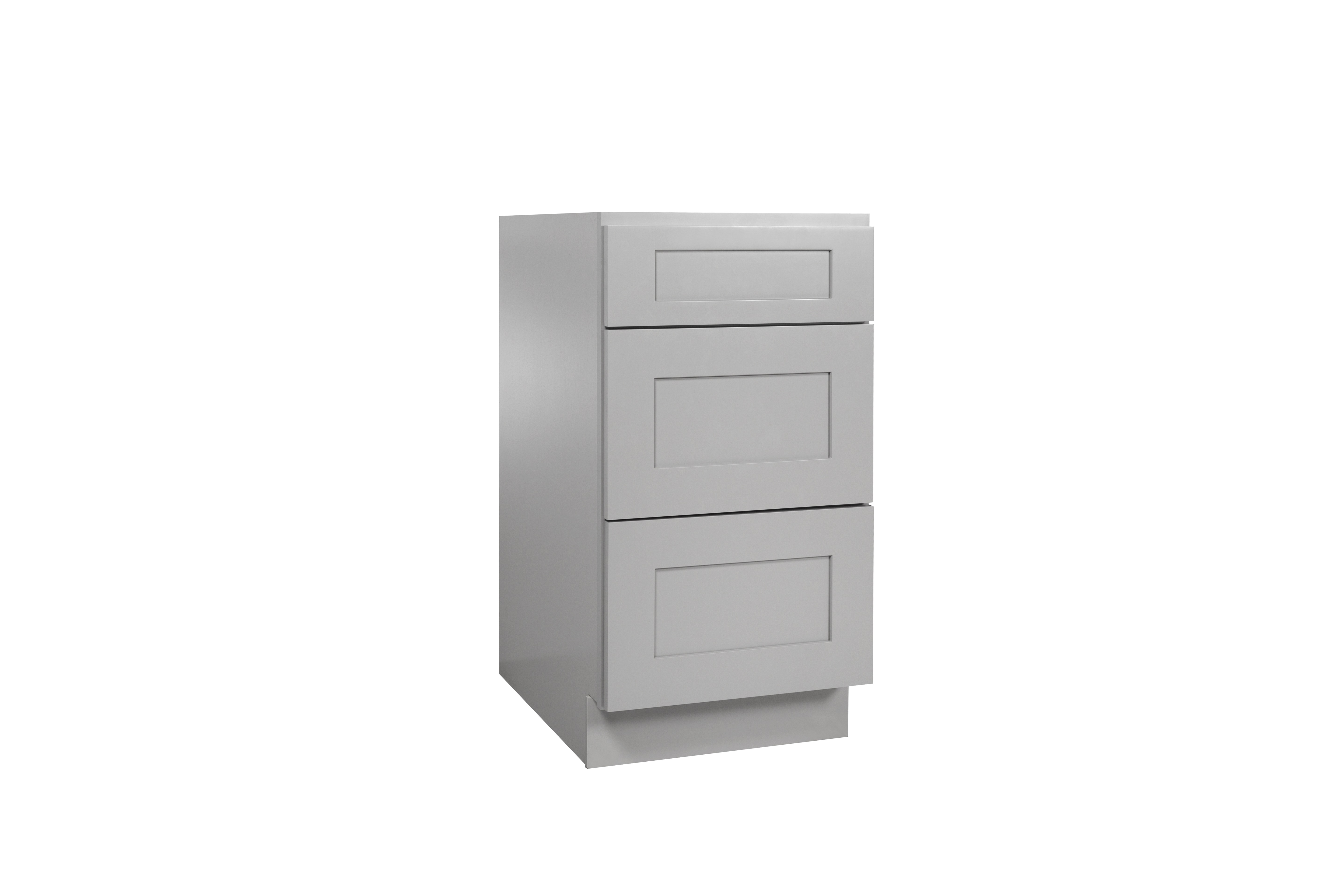 Gray Shaker 12" 30" Three Drawer Base Nelson