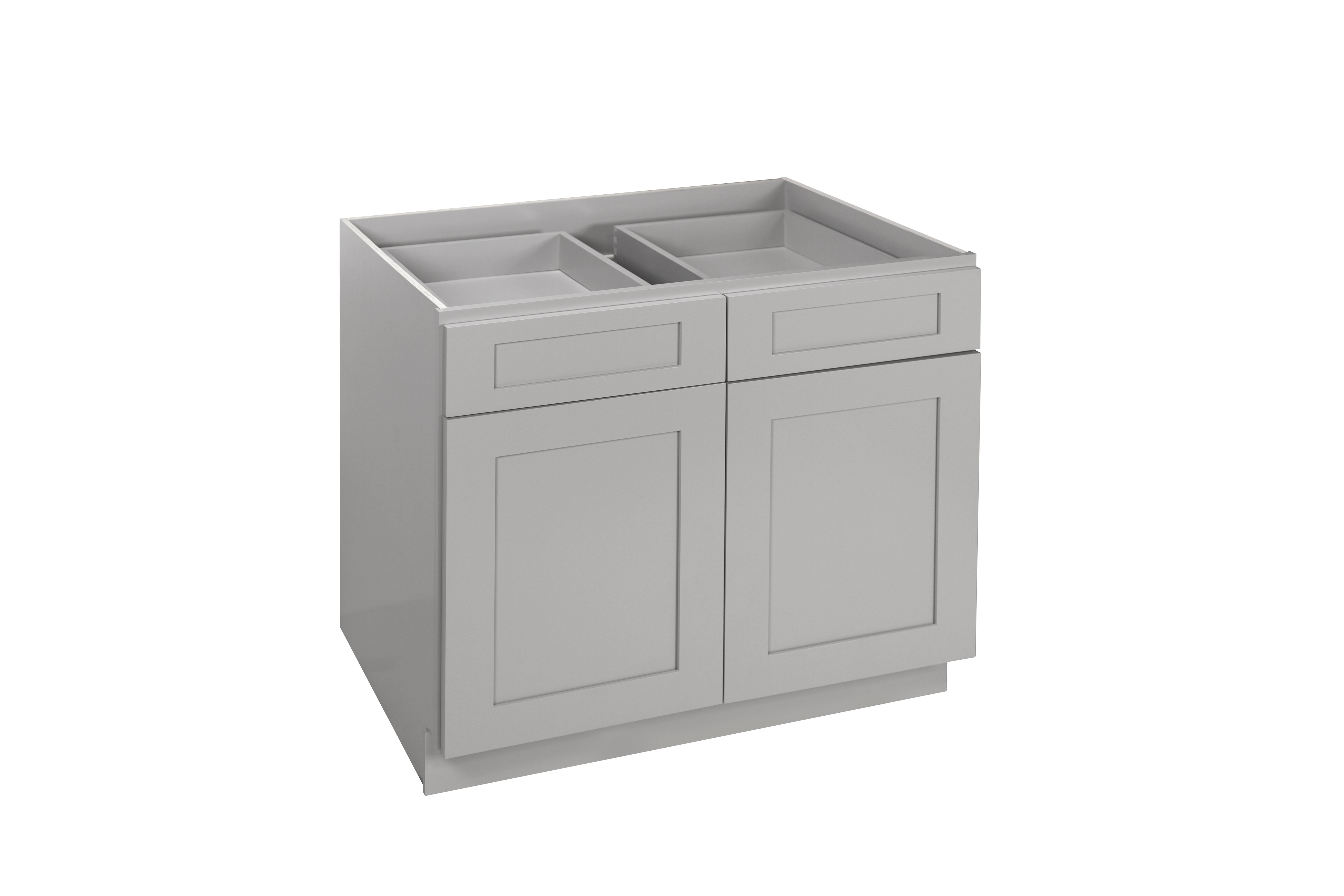 Gray Shaker 33" 36" Base Double Door / Double Drawer Nelson