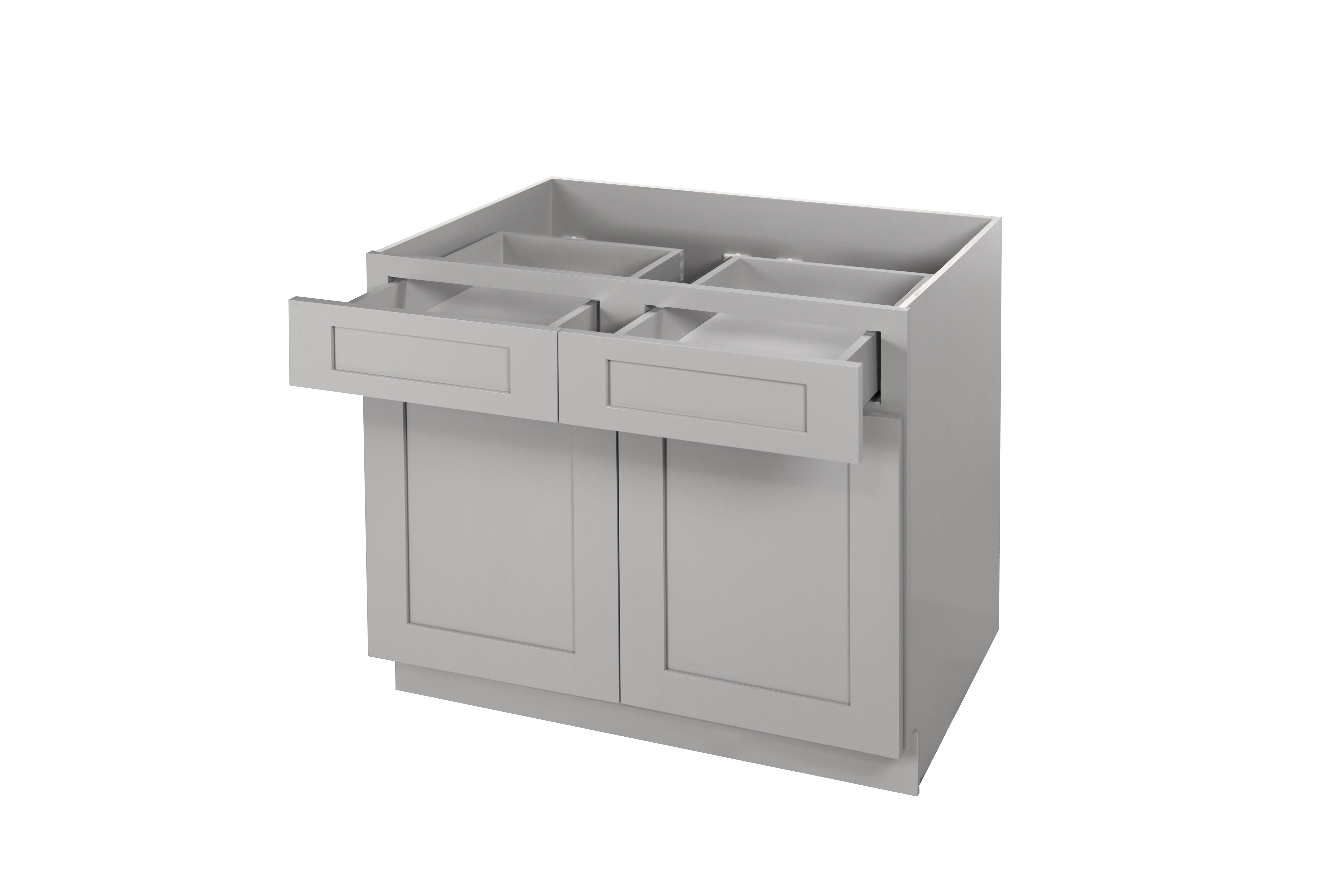 Gray Shaker 33" 36" Base Double Door / Double Drawer Nelson
