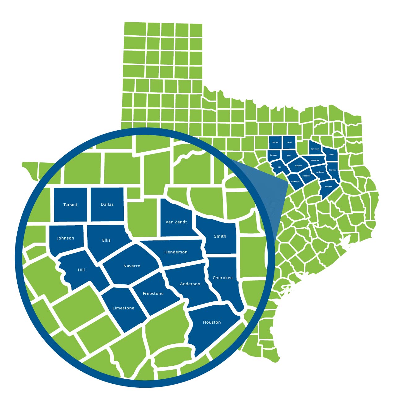 Propane Delivery Service Area in TX Nelson Propane