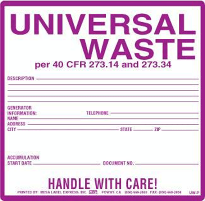 Environmental Programs Universal Waste