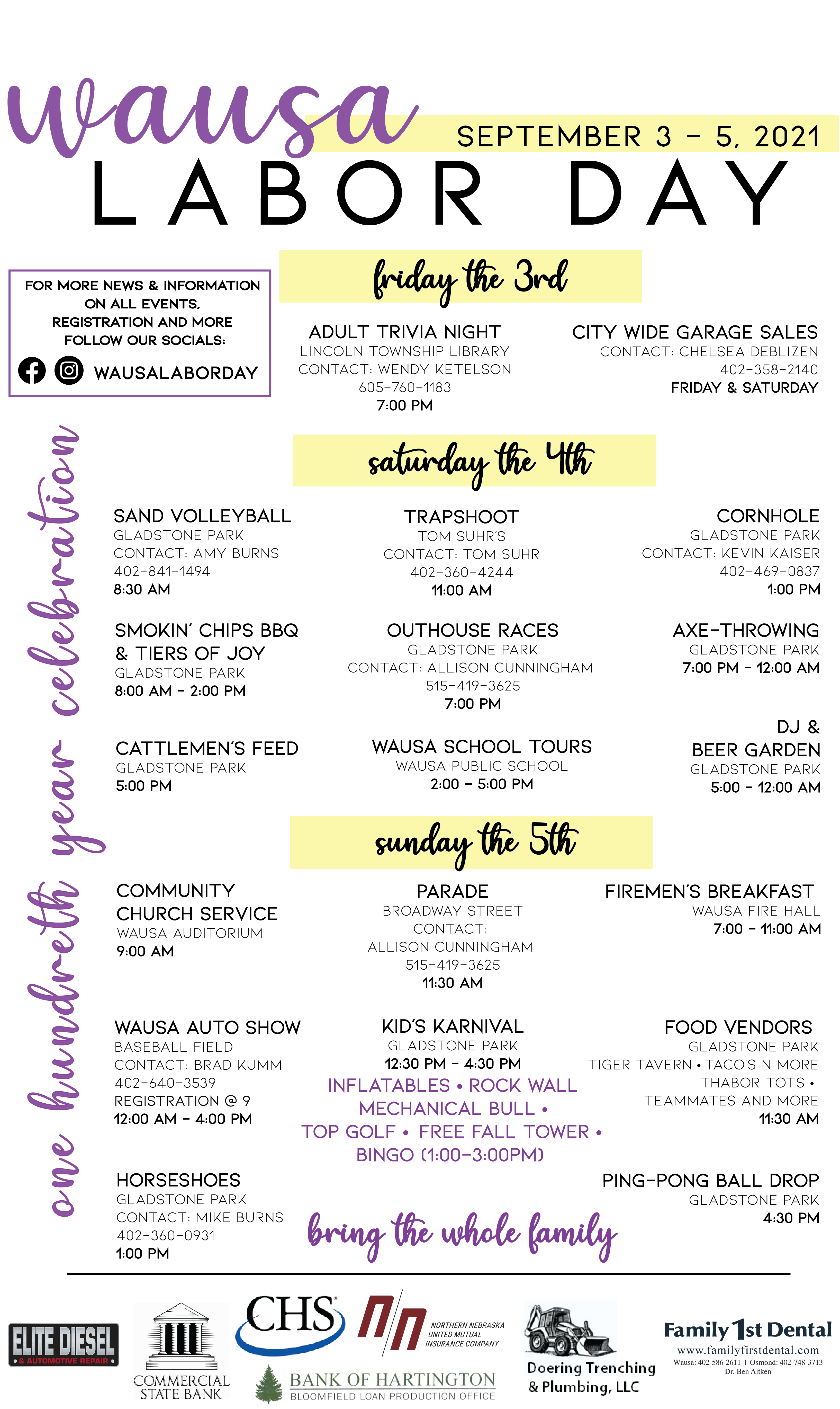 Wausa Labor Day Best of Northeast Nebraska Backroads Tour