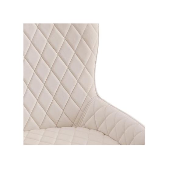 Miles Velvet Beige Chair Chrome Legs