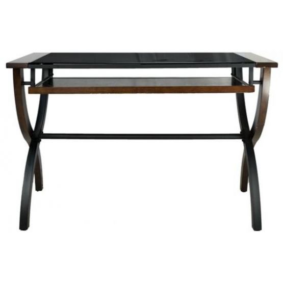 Office Desk Black Glass Top