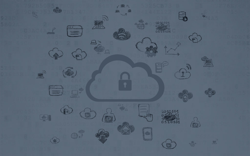 Cloud computing concept Cloud With Padlock on Digital Data Paper