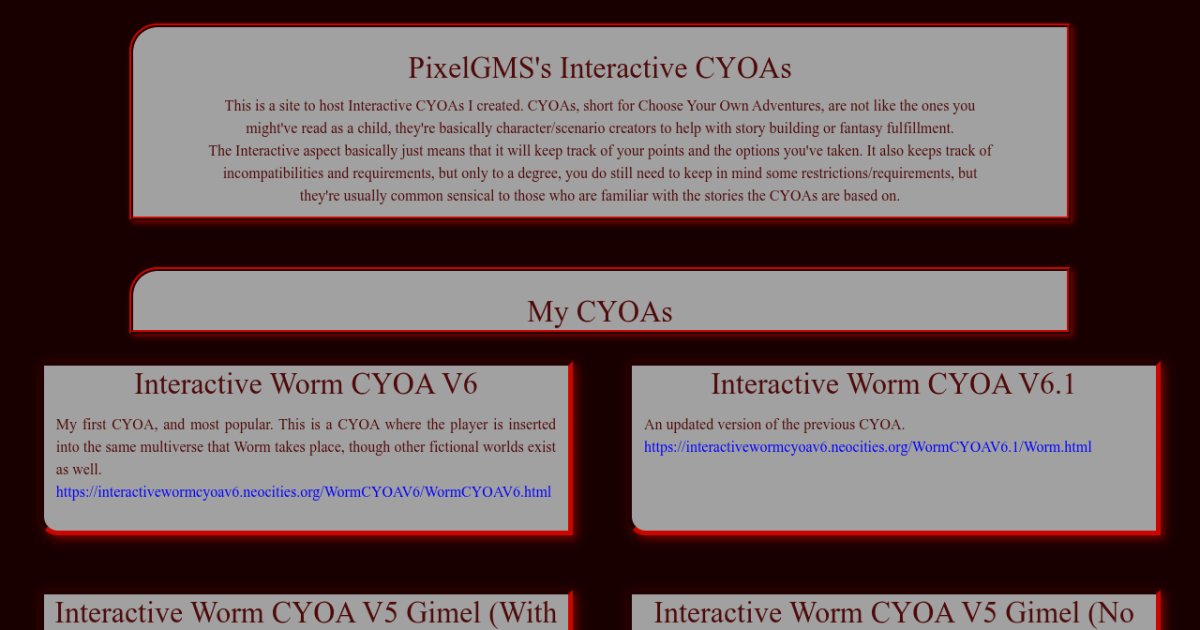 Cyoa Neocities Lx425's CYOAs