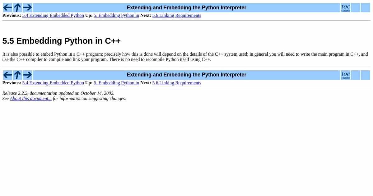 5.5 Embedding Python in C++