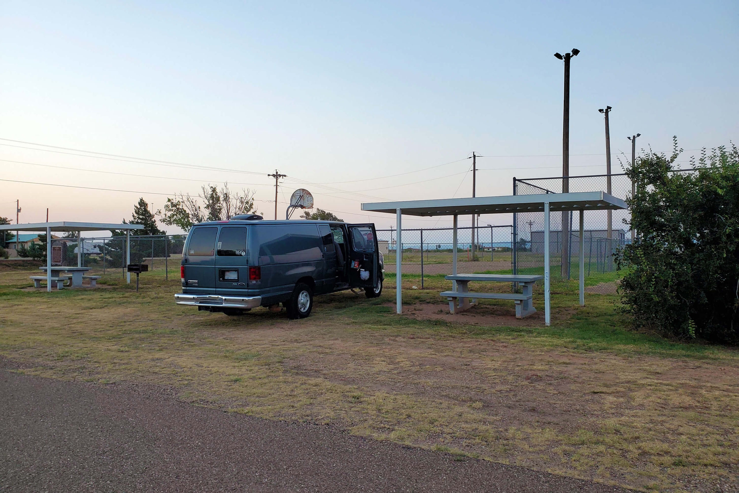 Free Camping on Route 66 (New Mexico) Neon Bison