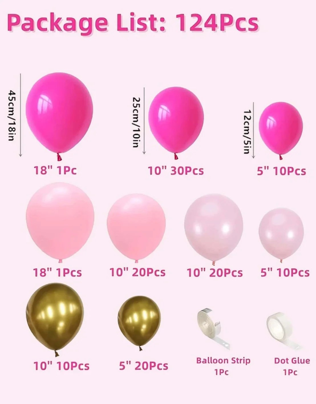 DIY Balloon Garland Kit Pink, Baby Pink & Gold Neon Daddy
