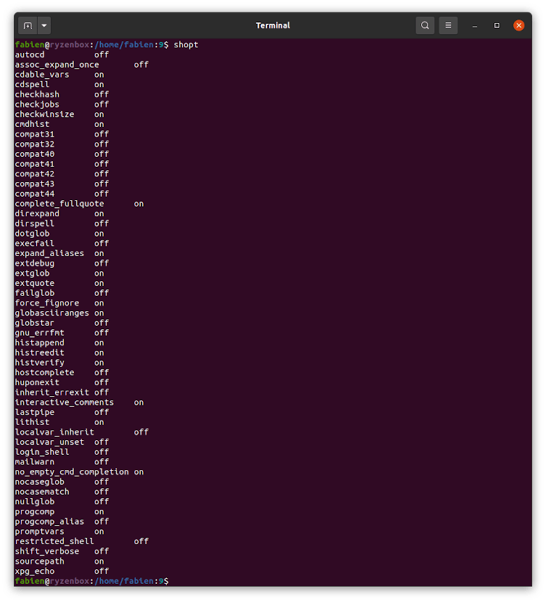 Shell /bin/bash et options de configuration shopt neonira’s blog