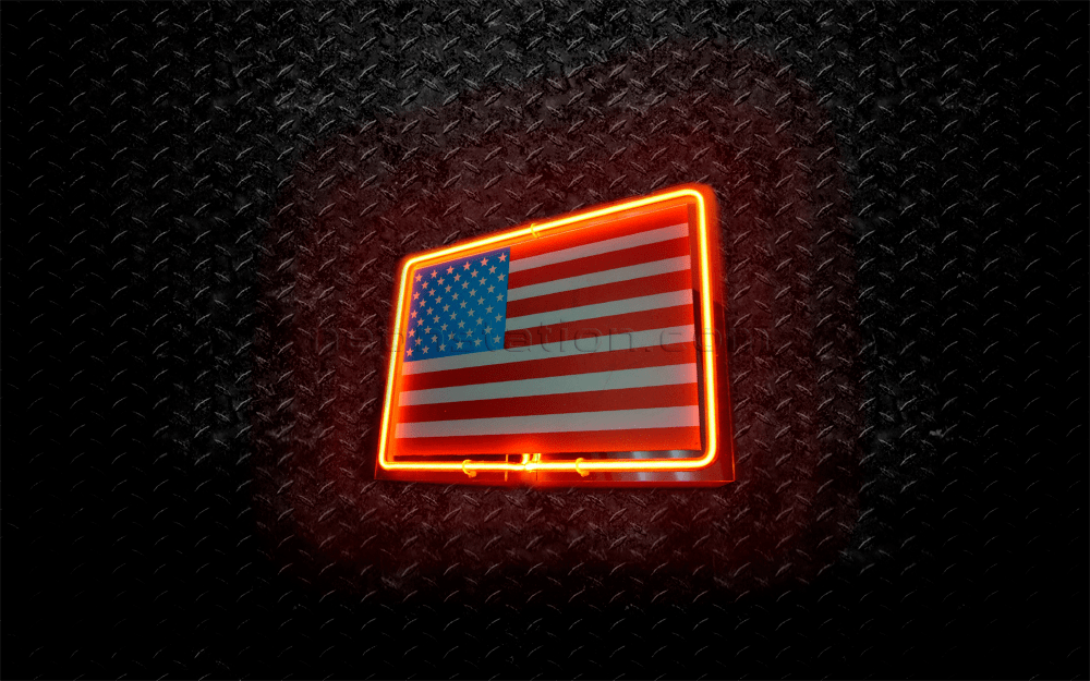 USA American Flag 3D Neon Sign For Sale // Neonstation