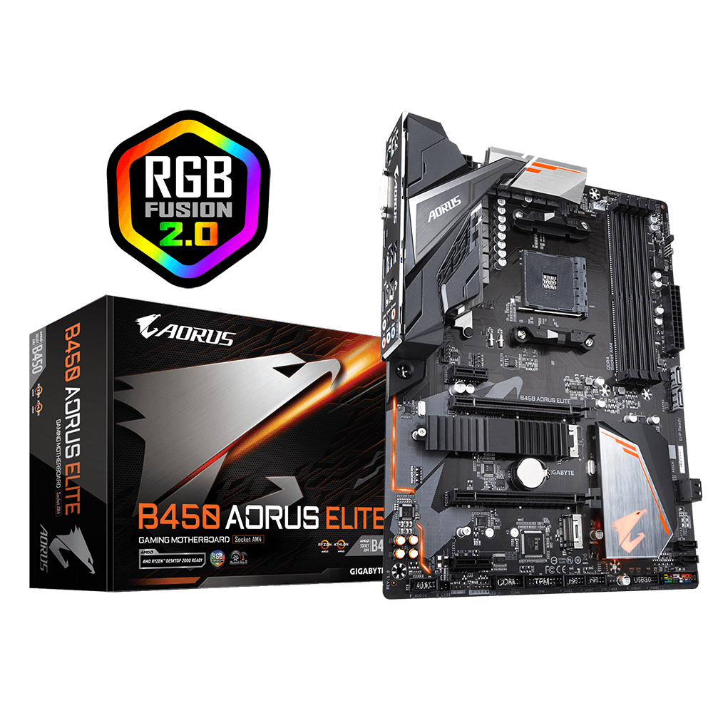 GIGABYTE B450 AORUS ELITE MOTHERBOARD Neon Technology