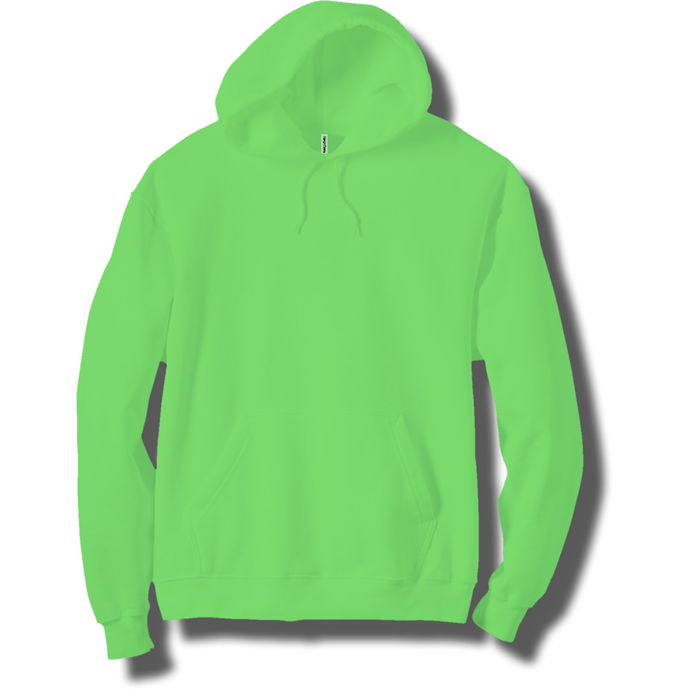 Adult Neon Green Pullover Hooded Sweatshirt Size Large Neon Tees