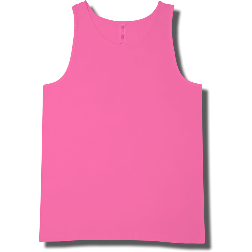 Youth Neon Pink Ringspun Tank Top Size Medium Neon Tees