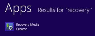 Toshiba Recovery Media Creator Icon in Windows 8