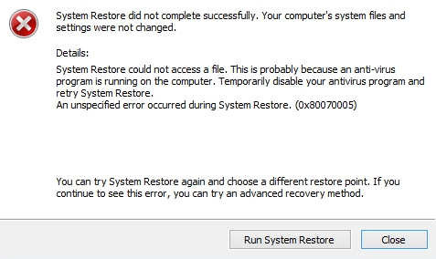 System Restore Did Not Complete Successfully Fix For Windows 7