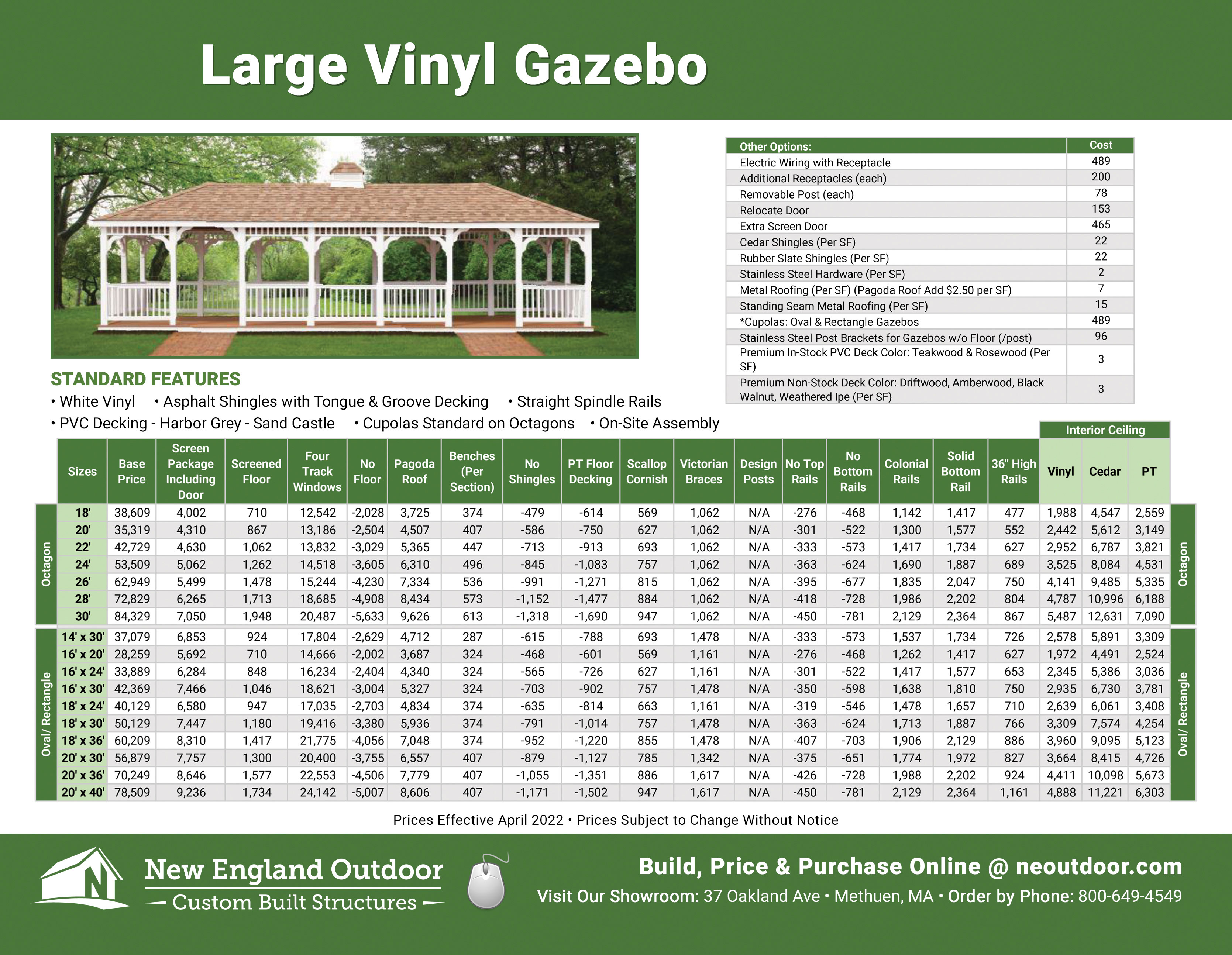 Oval Vinyl Gazebos MA NH Gazebo Builders Boston