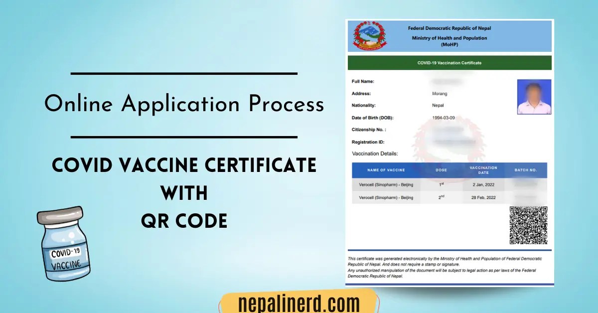 Apply For Covid Vaccine Certificate With A QR Code In Nepal