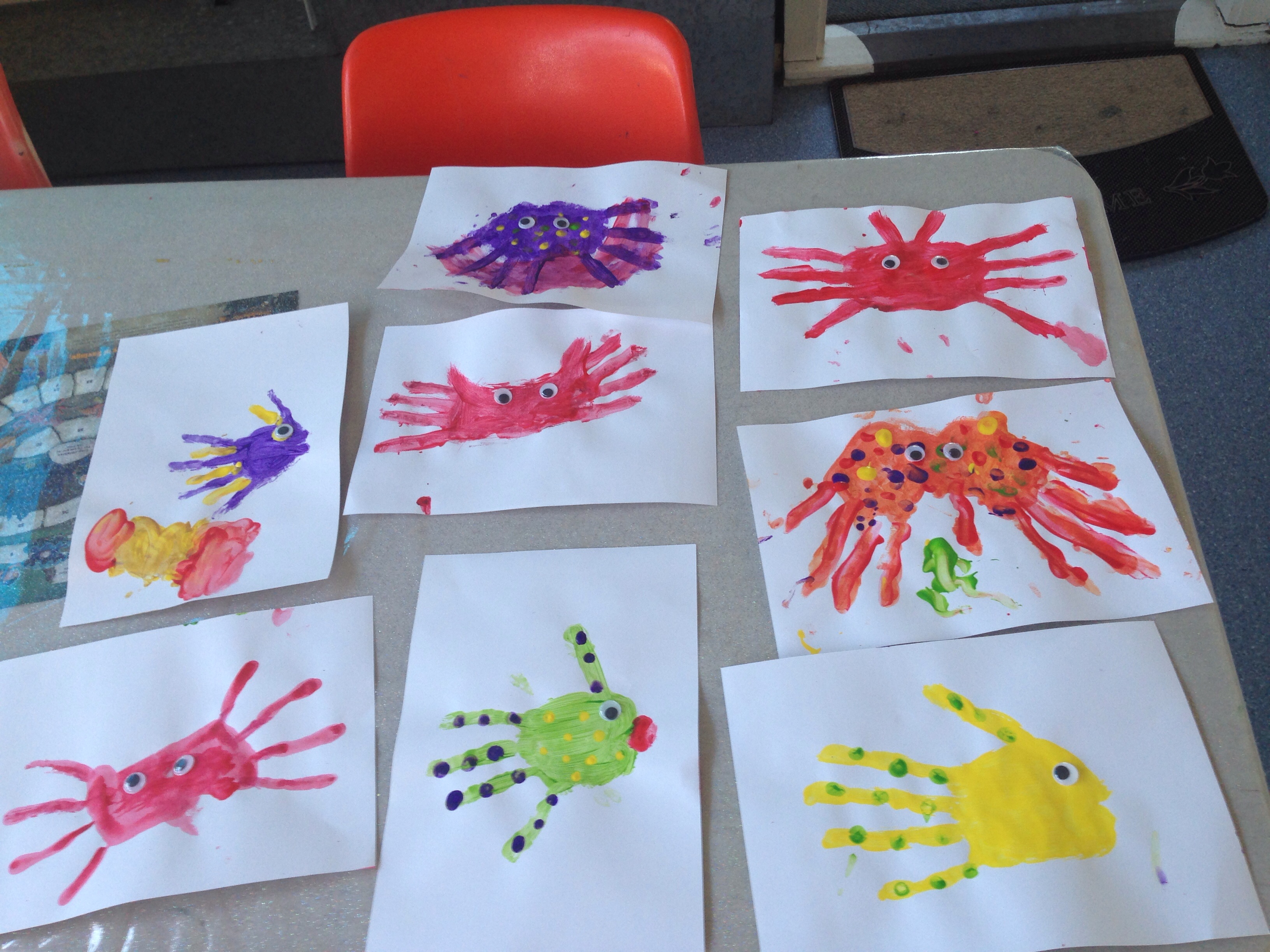 Ocean themed hand/finger painting Nerang SS PCYC Childcare