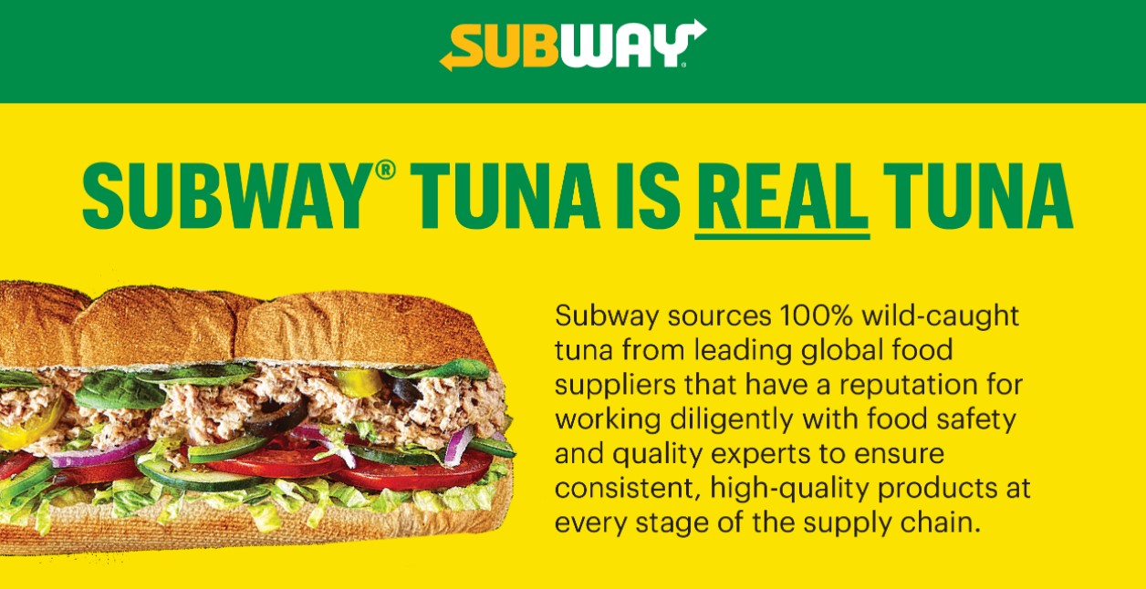 Subway site Claims Tuna DNA "Changes When You Cook It"