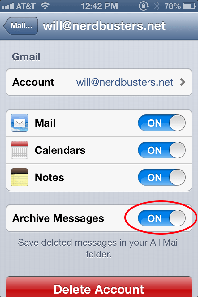 Delete instead of Archive your Gmail on iPhone Nerd