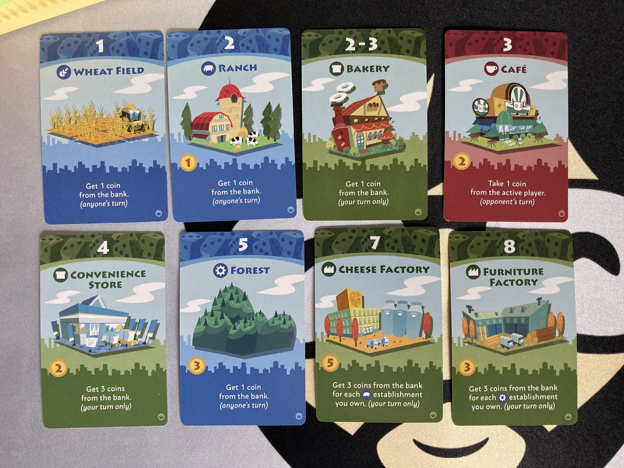 Machi Koro Board Game Cards