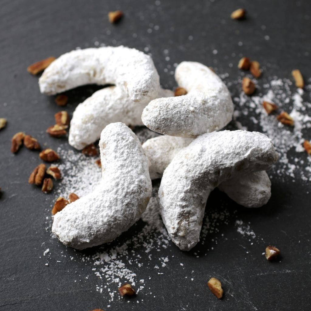 Pecan Crescent Cookies a Christmas gift idea from Nerds with Knives