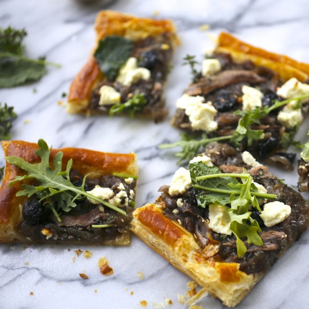 Caramelized Onion, Olive and Goat Cheese Tart Nerds with Knives