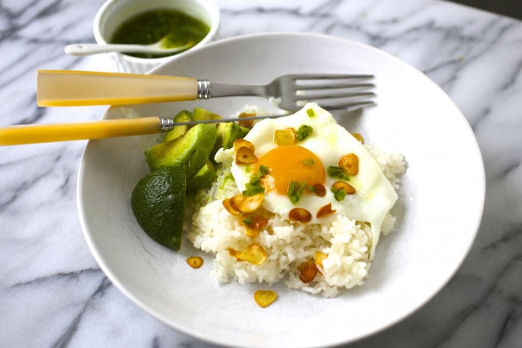 Garlic Fried Rice with Eggs and Chile Vinegar Nerds with Knives