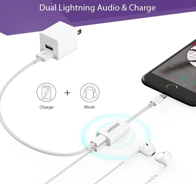 Best 2in1 Lightning Splitter (Adapter) for iPhone 7, 8 and X Nerd Techy