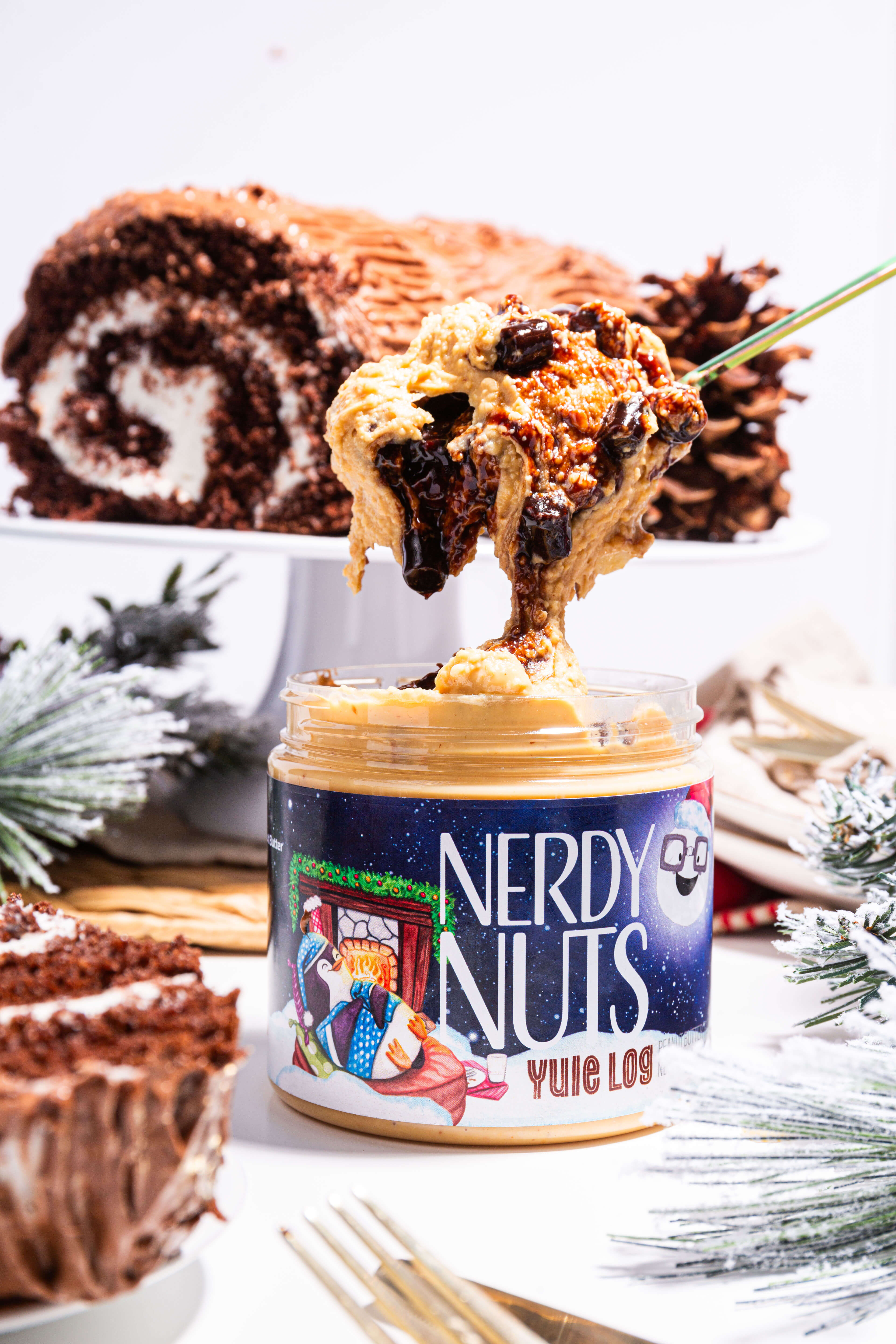 Yule Log Peanut Butter Treat Nerdy Nuts
