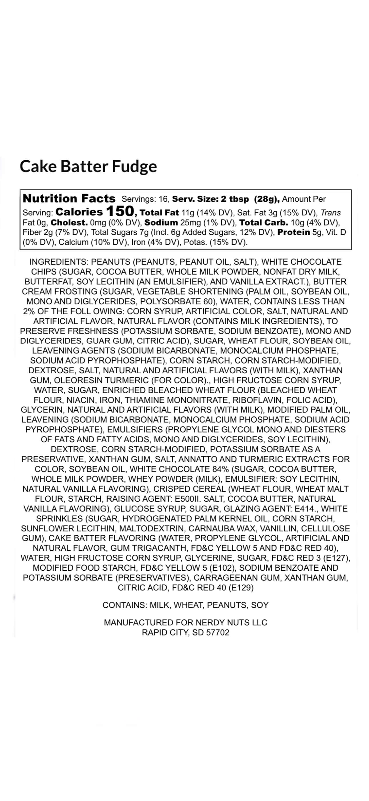 Cake Batter Fudge Peanut Butter Treat Nerdy Nuts