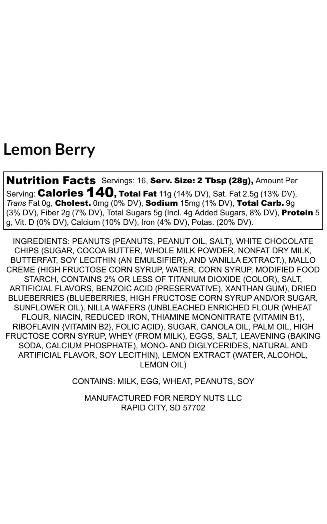 Lemon Berry Peanut Butter Treat Nerdy Nuts