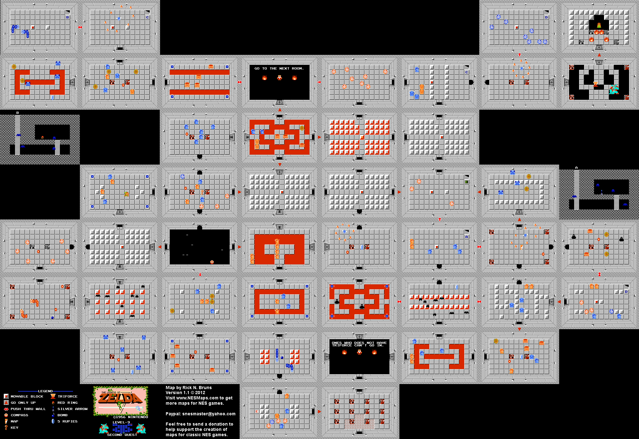 The Legend of Zelda Level 9 Quest 2 Map