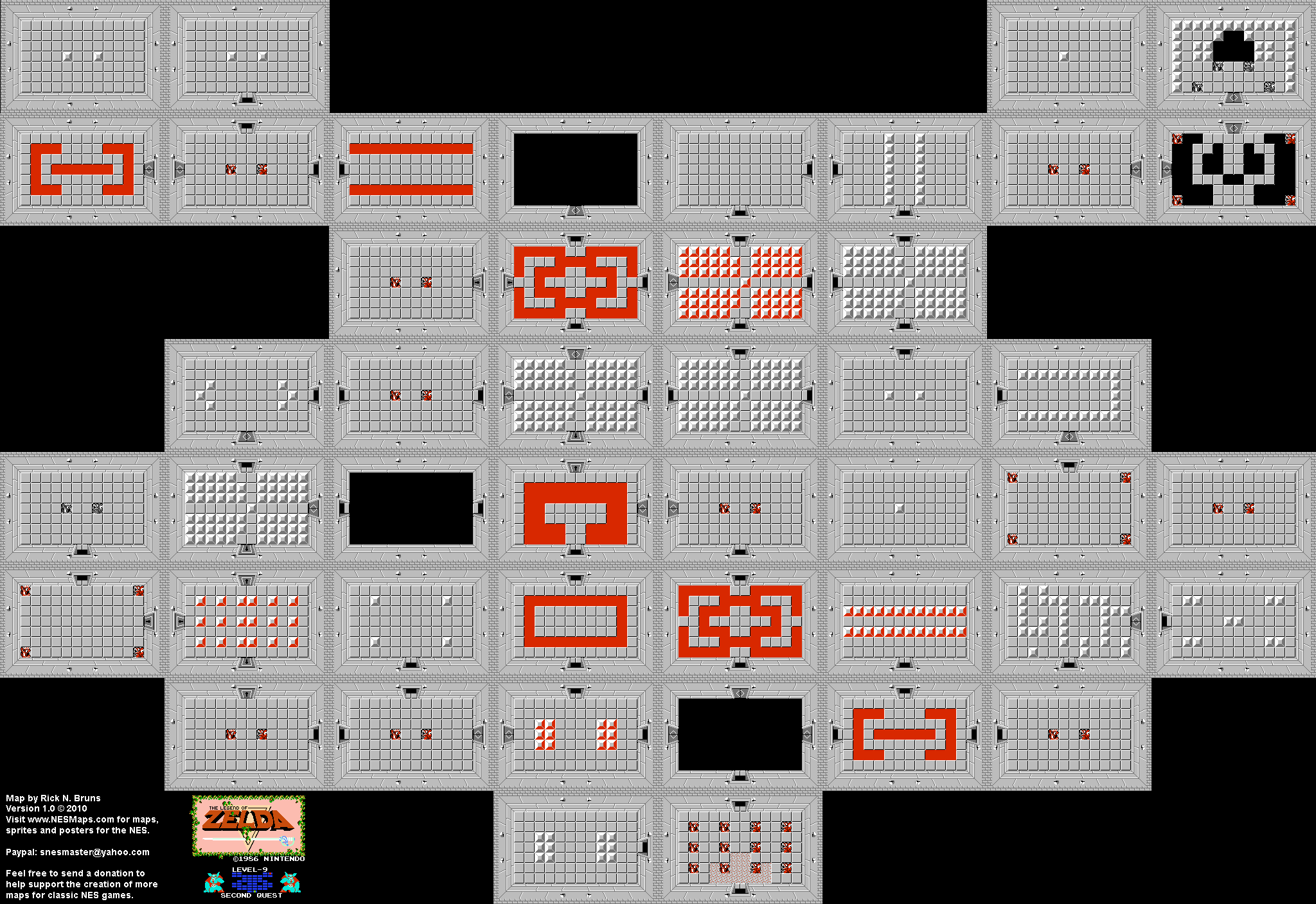 The Legend of Zelda Level 9 Quest 2 Map BG