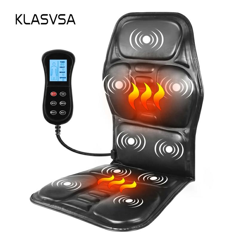 KLASVSA Electric Portable Heating Vibrating Back Massager Chair In
