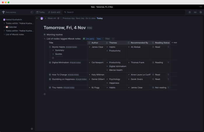 How to print tana app page