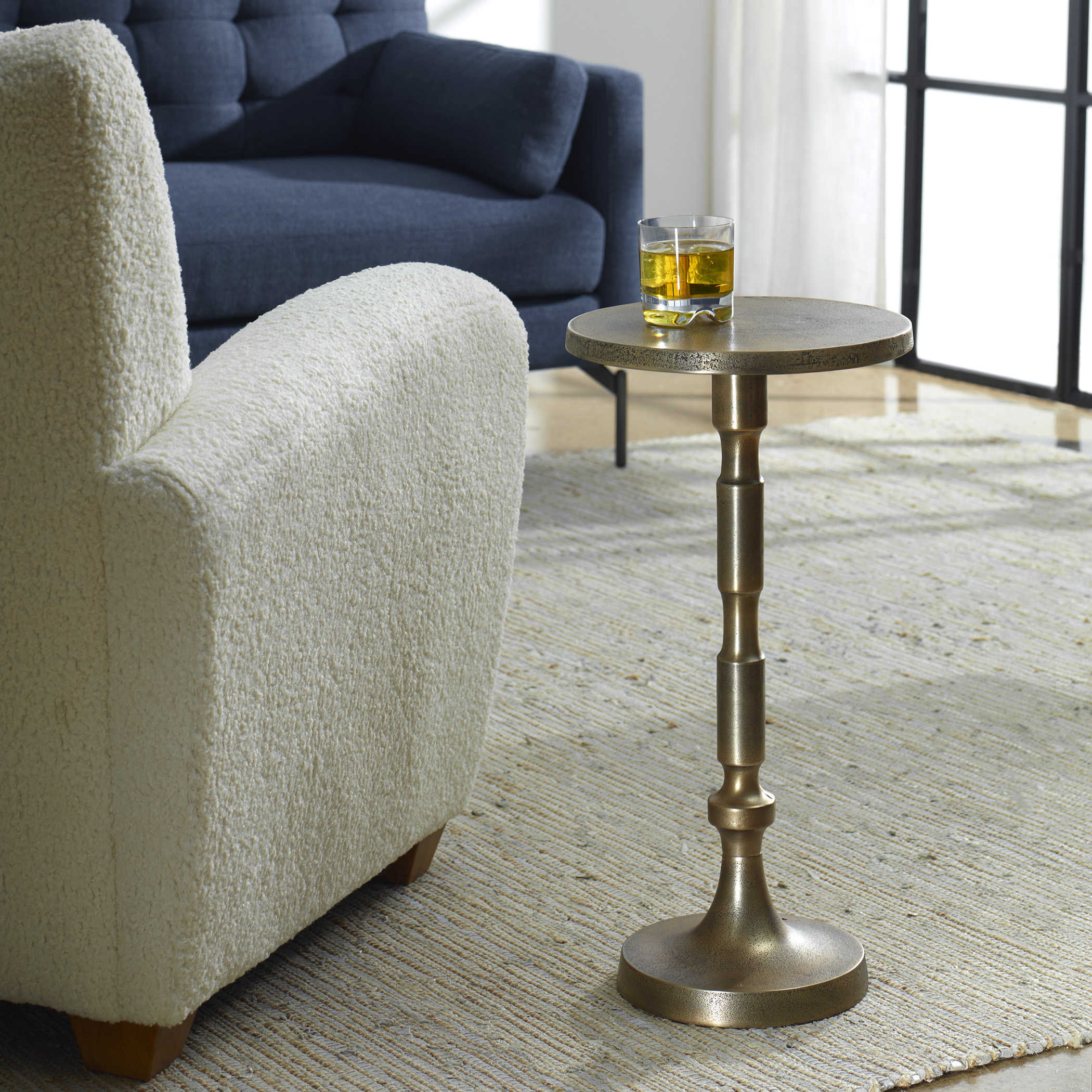 ANTIQUE BRASS END TABLE Nest Home & Co.