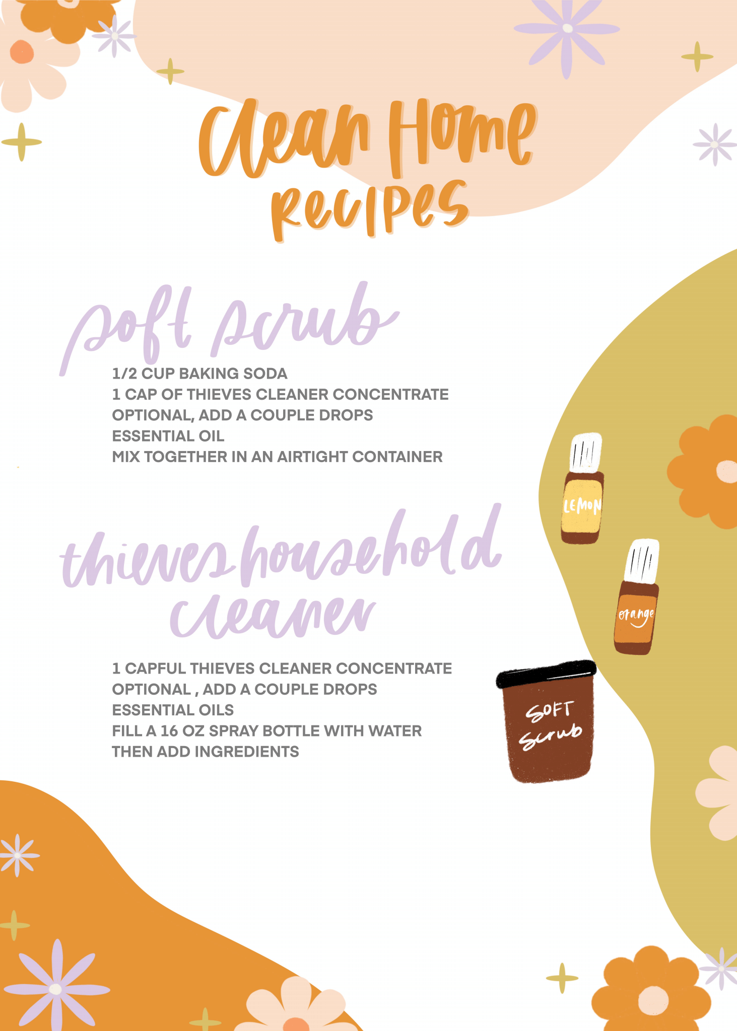 Clean Home with Daily Task Calendar and Favorite Cleaning Tools