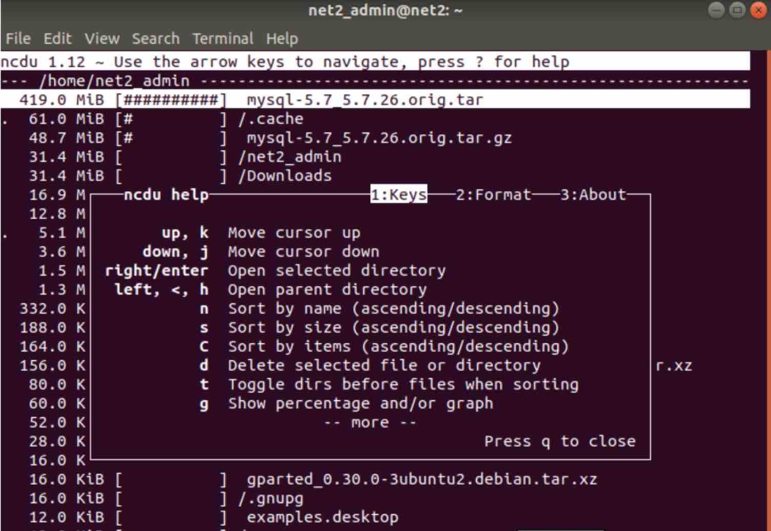 How to find the size of a file or directory on Linux using du and ncdu