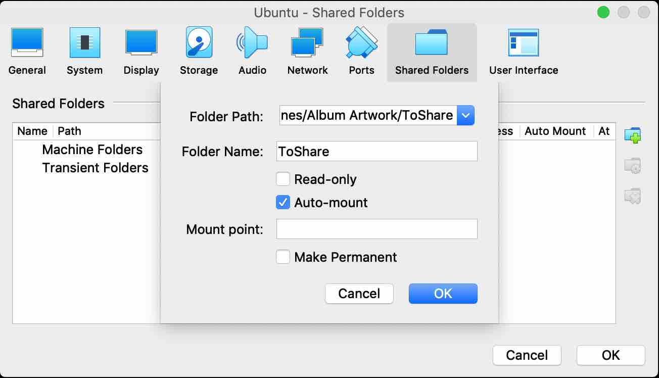 How to share folders between your Ubuntu Virtualbox and your host machine