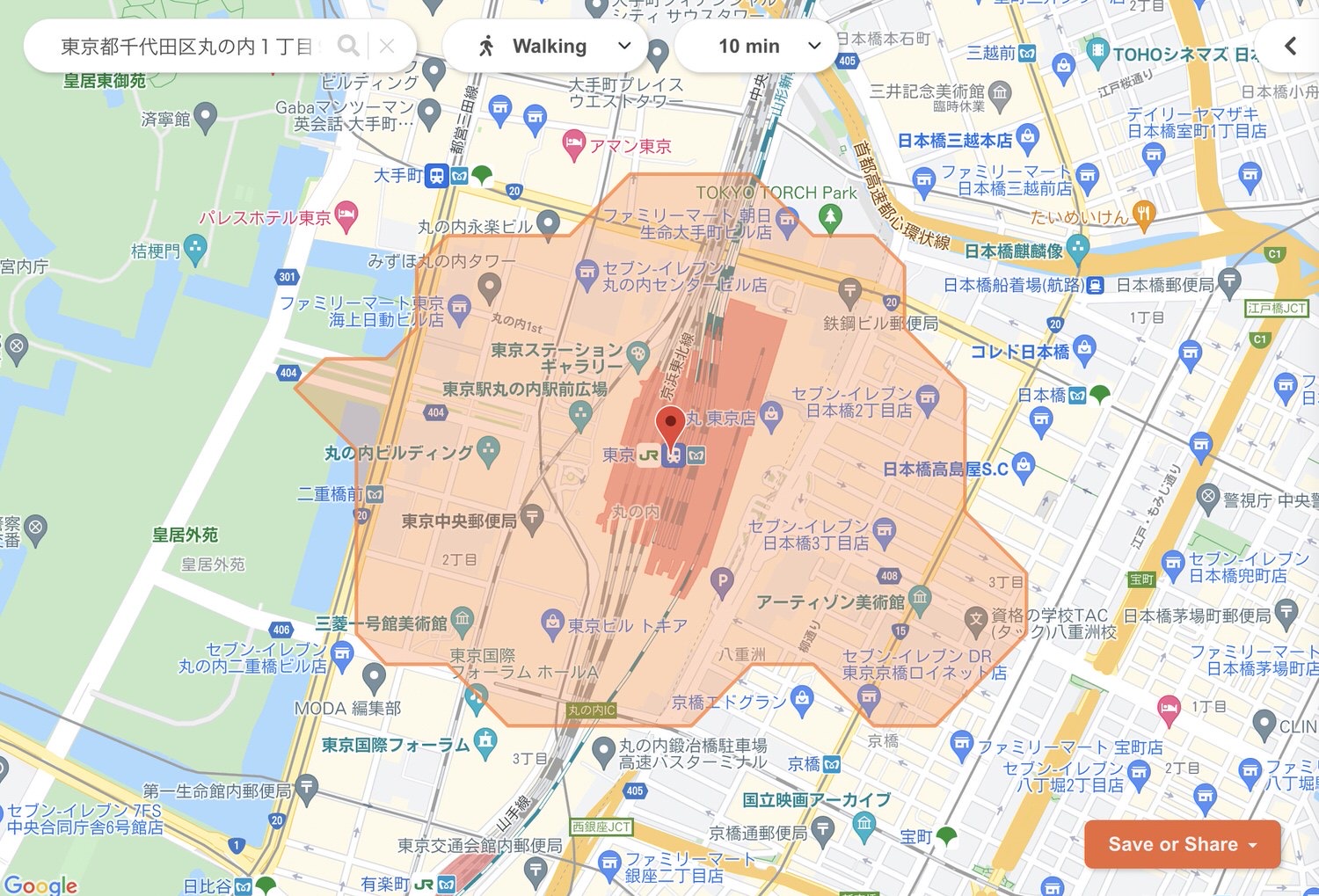 “ある地点から歩いて 分のエリア”が分かる地図サイト「How far can I go?」 ネタフル