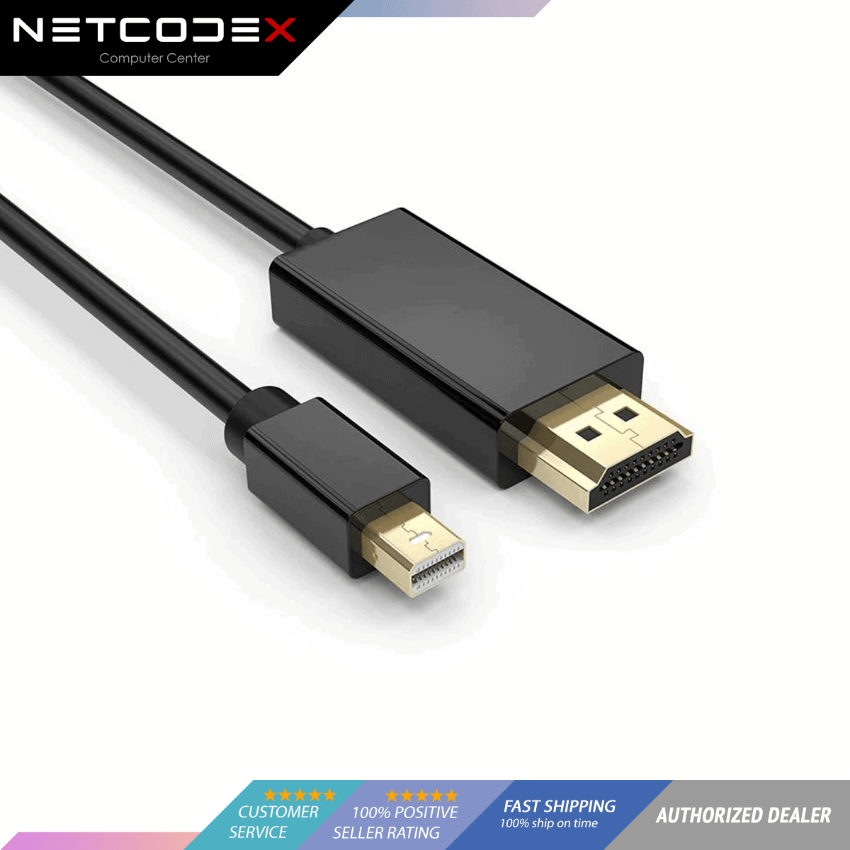Netcodex.ph ADLINK MINI DP to HDMI Cable 1.8m