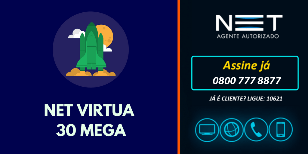 NET 30 Mega 0800 777 8877 NET Virtua 30mb [oferta]