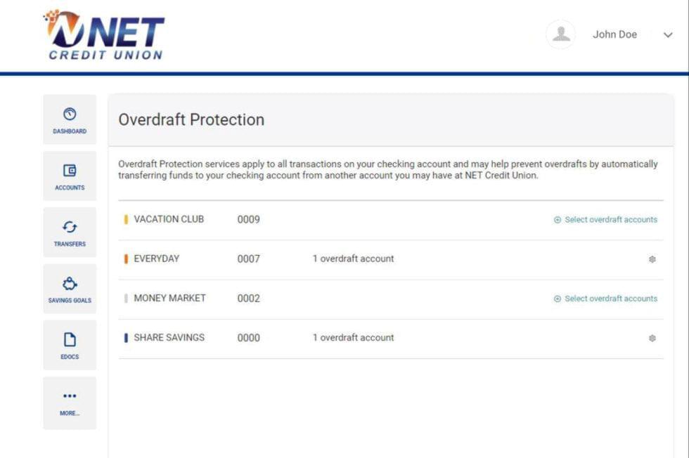 Trying to set up overdraft protection? NET Credit Union